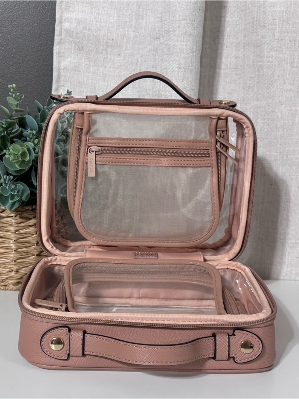Calpak Medium Mauve Clear Cosmetics Case - Picture 5 of 9